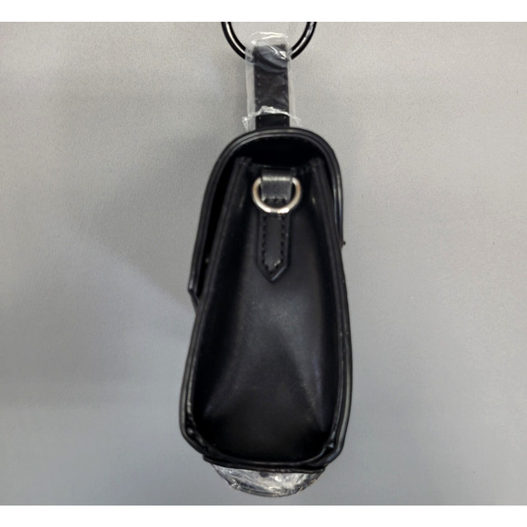 CXL by Christian Lacroix Crossbody Bag Womens Black Laine Matte Patent Purse - Picture 11 of 16